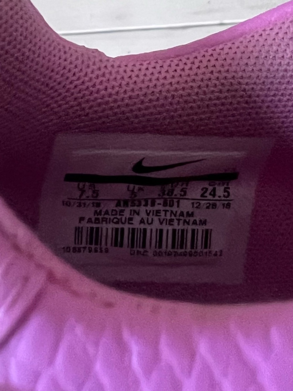 Custom Crystal Swoosh Nike Pink Leather Air Force 1 - Picture 6 of 8